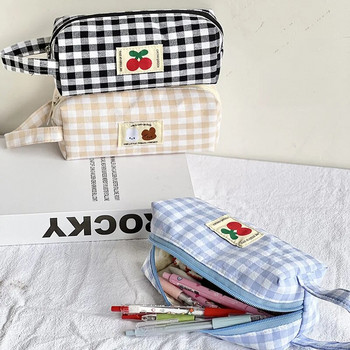 Τσάντα τσάντα με κέντημα με μολύβι Φορητή τσάντα χαρτικής υψηλής χωρητικότητας Στυλό Kawaii Γυναικείες τσάντες μακιγιάζ για κορίτσια Σχολικά είδη