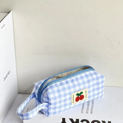 Izšūšanas zīmuļu soma Pārnēsājama kancelejas piederumu soma Lielas ietilpības Kawaii pildspalvas Sieviešu meiteņu kosmētikas somas Skolas piederumi