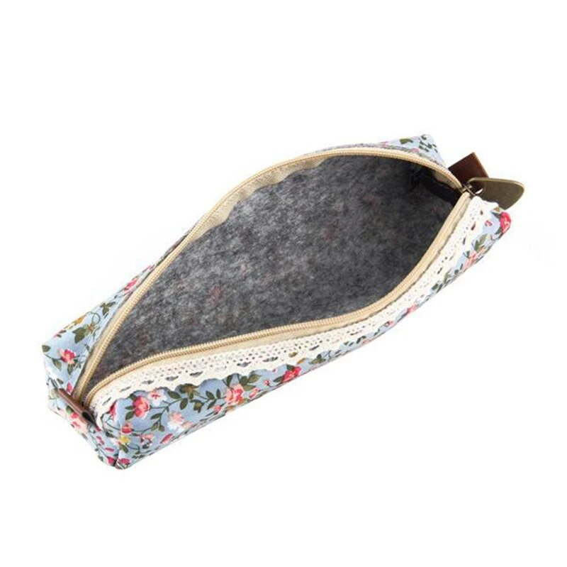 Мини ретро цветен дантелен калъф за молив, чанта за молив, ученически пособия, козметична чанта за грим, чанта с цип, портмоне, Estojo Escolar
