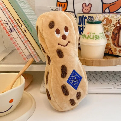 Noutate amuzantă, cutie de creion pentru biscuiți, cutie de creion, de pluș de mare capacitate, rechizite școlare drăguțe pentru elevi de desene animate