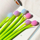 3 τμχ Στυλό Kawaii Discolor Tulip Gel Creative στυλό που αλλάζει χρώμα, ουδέτερο στυλό Μαύρο μελάνι Signature στυλό Δώρα γιορτές Αναλώσιμα γραφείου