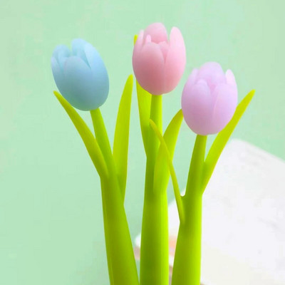 3 τμχ Στυλό Kawaii Discolor Tulip Gel Creative στυλό που αλλάζει χρώμα, ουδέτερο στυλό Μαύρο μελάνι Signature στυλό Δώρα γιορτές Αναλώσιμα γραφείου