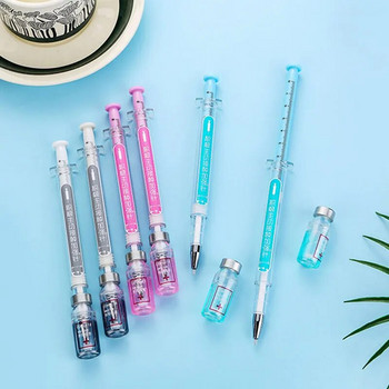 2Pieces Novelty Syringe Peculiar Shape Cute Stationery 0,5 mm School Supplies Office Gel στυλό