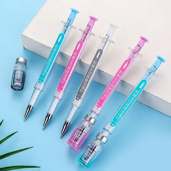 2Pieces Novelty Syringe Peculiar Shape Cute Stationery 0,5 mm School Supplies Office Gel στυλό