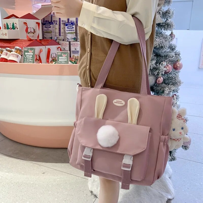 Jaapani õlakott, crossbody kott, suure mahutavusega kandekott, raamatukott, uus stiil üliõpilastele klassis raamatute pakkimiseks.