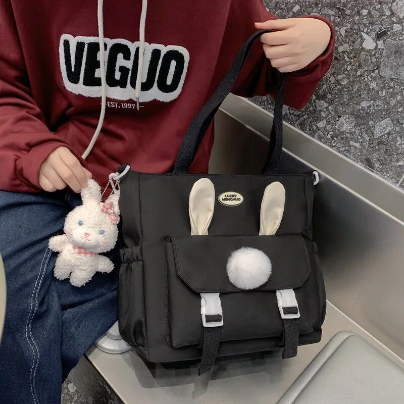 Jaapani õlakott, crossbody kott, suure mahutavusega kandekott, raamatukott, uus stiil üliõpilastele klassis raamatute pakkimiseks.