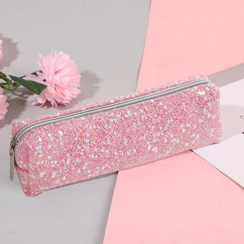 Kvaliteetne tõmblukuga pliiatsiümbris vastupidavaks kasutamiseks Stiilne litritega pliiatsitase mahutav hoiukott kooli jaoks hoiustamiseks