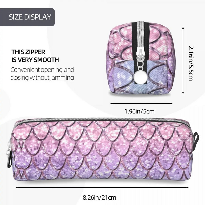 Διασκεδαστικές ζυγαριές Mermaid On Unicorn Girls Glitter Μολυποθήκες Μολυβοθήκες Μολυβοθήκες για μαθητική τσάντα Σχολικά είδη φερμουάρ Χαρτικά