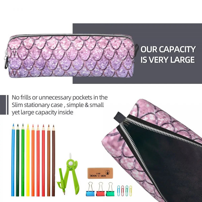 Διασκεδαστικές ζυγαριές Mermaid On Unicorn Girls Glitter Μολυποθήκες Μολυβοθήκες Μολυβοθήκες για μαθητική τσάντα Σχολικά είδη φερμουάρ Χαρτικά