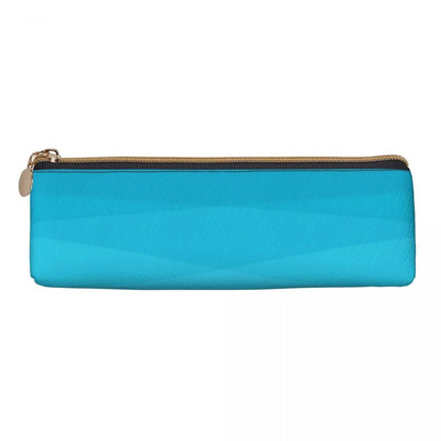 Elegants zils rozā Ombre ādas zīmuļu futrālis varavīksnes mirdzoša druka Forša rāvējslēdzēja zīmuļu kastīte Skolas pusaudžu trīsstūra pildspalvu soma