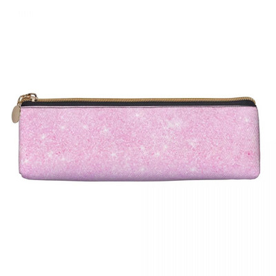 Elegants zils rozā Ombre ādas zīmuļu futrālis varavīksnes mirdzoša druka Forša rāvējslēdzēja zīmuļu kastīte Skolas pusaudžu trīsstūra pildspalvu soma