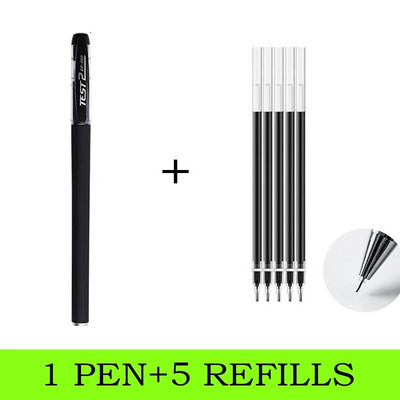 Set de 6 pixuri cu gel Rechizite școlare Negru Albastru Roșu Cerneală 0,5 mm Pix pentru scris stilou Kawaii Papetărie pentru studenți de birou