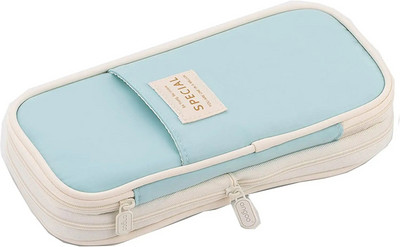 Kawaii zīmuļu futrālis Macaron krāsains audekls, elastīgs divslāņu lielas ietilpības zīmuļu kastīte jauks zīmulis, bērnu skolas kancelejas preces