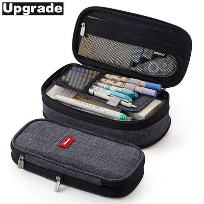 Kawaii zīmuļu futrālis Macaron krāsains audekls, elastīgs divslāņu lielas ietilpības zīmuļu kastīte jauks zīmulis, bērnu skolas kancelejas preces