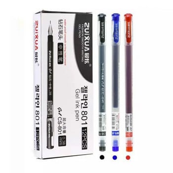 6 τεμ./Σετ 0,38mm Μελάνι μεγάλης χωρητικότητας Diamond Tip Gel Pen Μαύρο/Μπλε/Κόκκινο Ανταλλακτικό Εξεταστική Υπογραφή Σχολική Γραφή