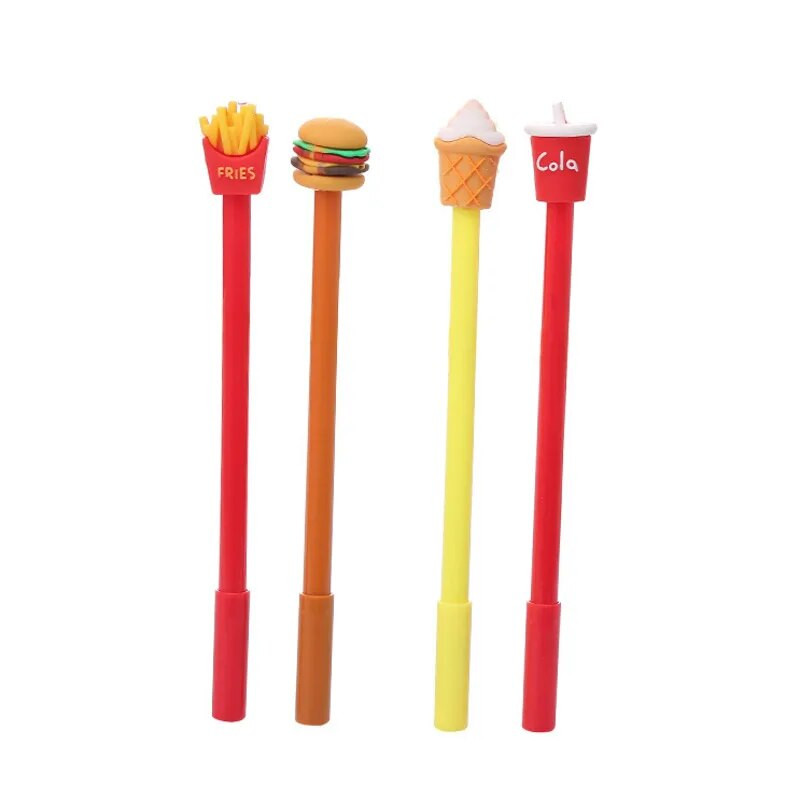1 gab. Lytwtw`s Cute Kawaii Creative Fast Food Hamburger Cola School ofisa kancelejas preces gēla pildspalva Salds, jauki, smieklīgi kartupeļi saldējums