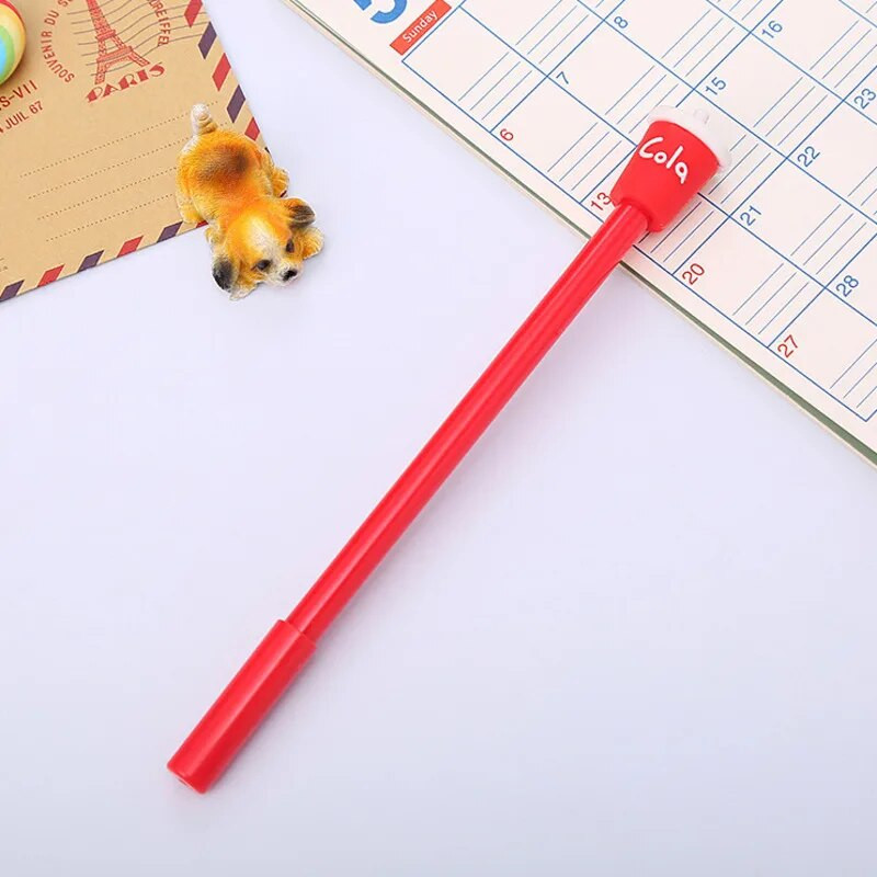 1 gab. Lytwtw`s Cute Kawaii Creative Fast Food Hamburger Cola School ofisa kancelejas preces gēla pildspalva Salds, jauki, smieklīgi kartupeļi saldējums