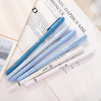 JIANWU 6Pcs/Σετ Cute Frosted Gel Pen 0,5mm Μαύρο Μελάνι Εξετάσεων Γραφείου Γραφείου ουδέτερης υπογραφής στυλό Kawaii Stationery Σχολικά προμήθειες