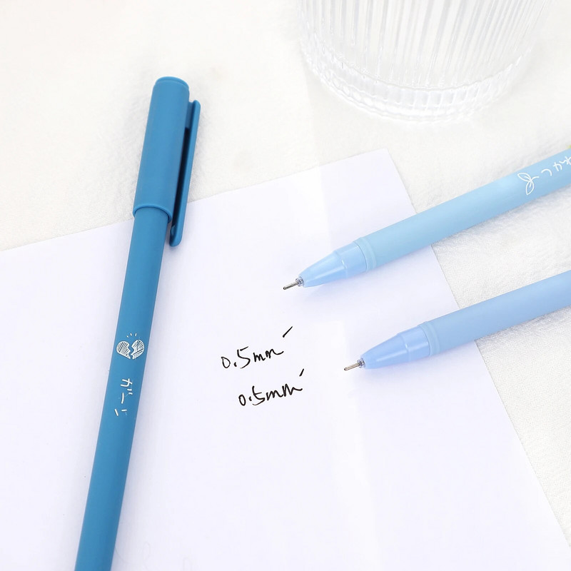 JIANWU 6 ks/sada roztomilé matné gélové pero 0,5 mm čierny atrament študentské skúšky kancelária neutrálne podpisové pero kawaii písacie potreby školské potreby