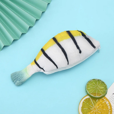 1PC Creative Fish Pencil Box Lielas ietilpības uzlabojumi Pildspalvu futrālis Skolai Dāvanu Jautra strūklaku pildspalvu soma Skolas piederumi