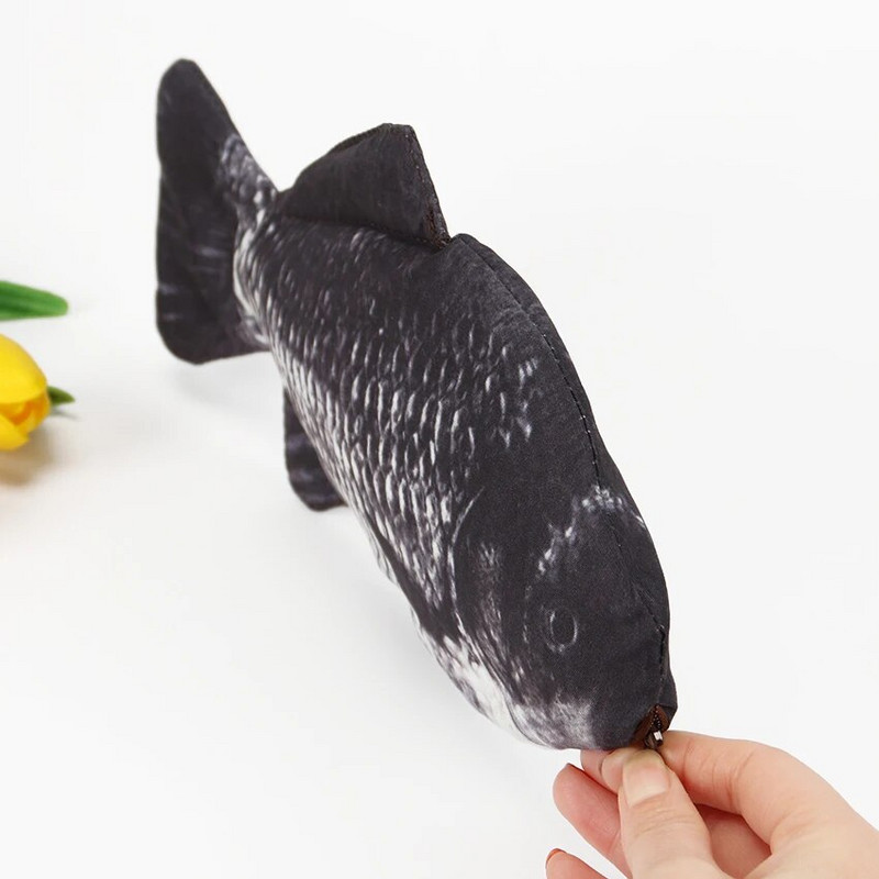 1PC Creative Fish Pencil Box Lielas ietilpības uzlabojumi Pildspalvu futrālis Skolai Dāvanu Jautra strūklaku pildspalvu soma Skolas piederumi