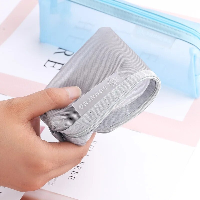 Skolas sieta zīmuļu futrāļi Kawaii cute vienkrāsu caurspīdīga zīmuļu kaste Skolas studentu pildspalvu soma piederumi Lapis kancelejas piederumi