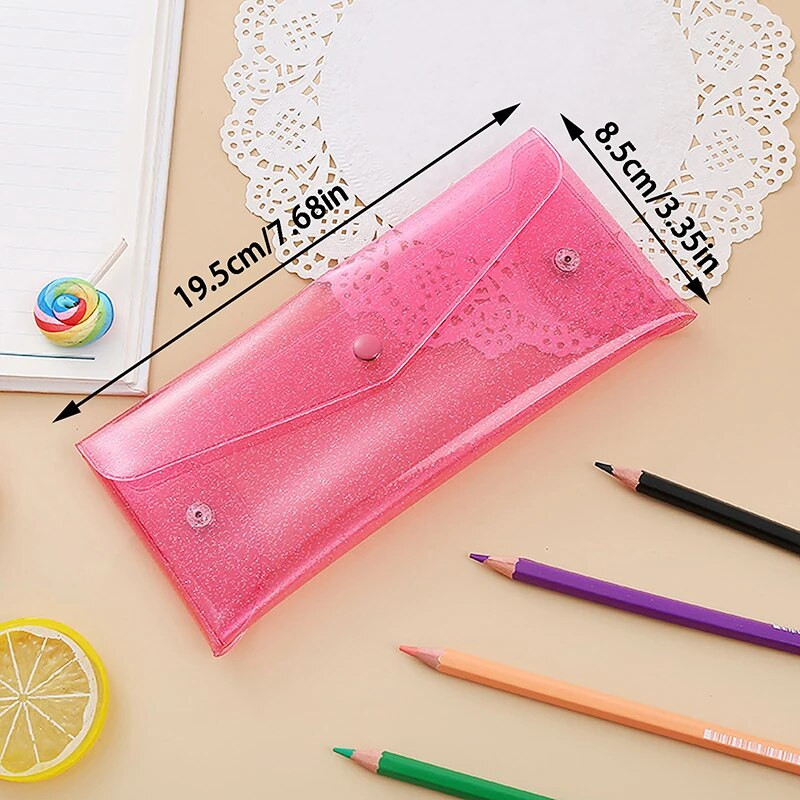 Caurspīdīgs lāzera kosmētikas maisiņš grima futrālis monētu zīmuļa maisiņš Mīlīgs mirdzošs zīmulis lāzera pildspalvas futrālis Skolas somas meitenēm