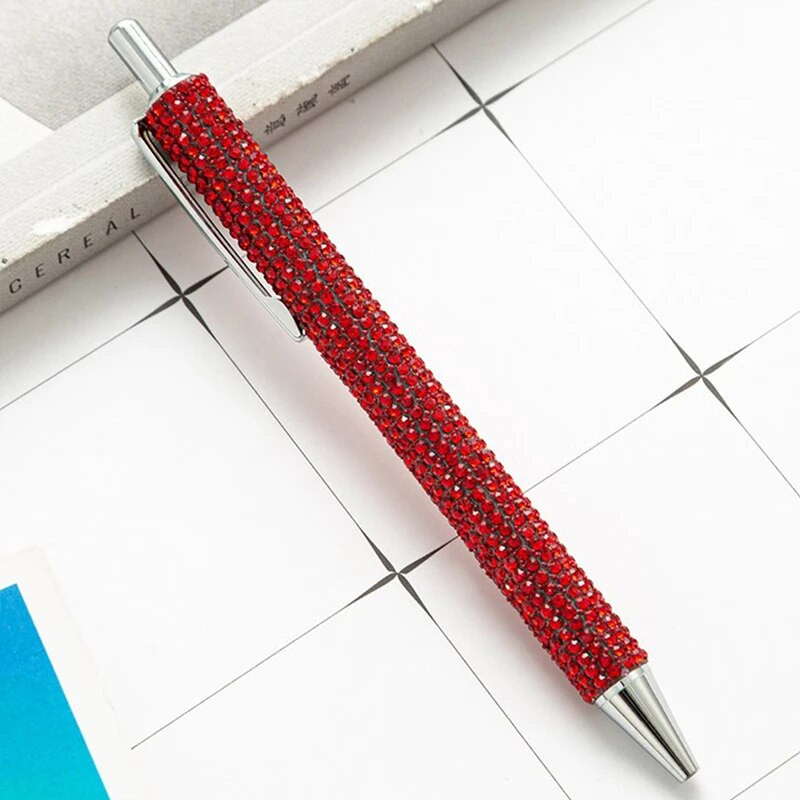 Mirdzoša flitera kristāla pildspalva 0,5 mm melna lodīšu pildspalva Biroja kancelejas piederumi gēla pildspalva Studentu rakstīšanas rīki Biroja piederumi