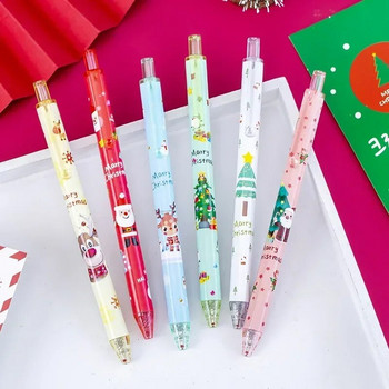 6 τεμ Χριστουγεννιάτικα στυλό τζελ 0,5 χιλιοστά Μαύρο μελάνι Netural στυλό γραφής λείο Kawaii Γραφικά Γενέθλια Χριστουγεννιάτικα παιδικά δώρα Αναλώσιμα γραφείου