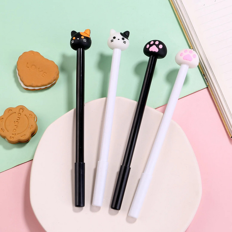 Kawaii Kitten Paw gēla pildspalvas Jauki multfilmu kaķu rakstīšanas pildspalvas Studentu kancelejas piederumi Skolas biroja piederumi Radošas dāvanas draugiem