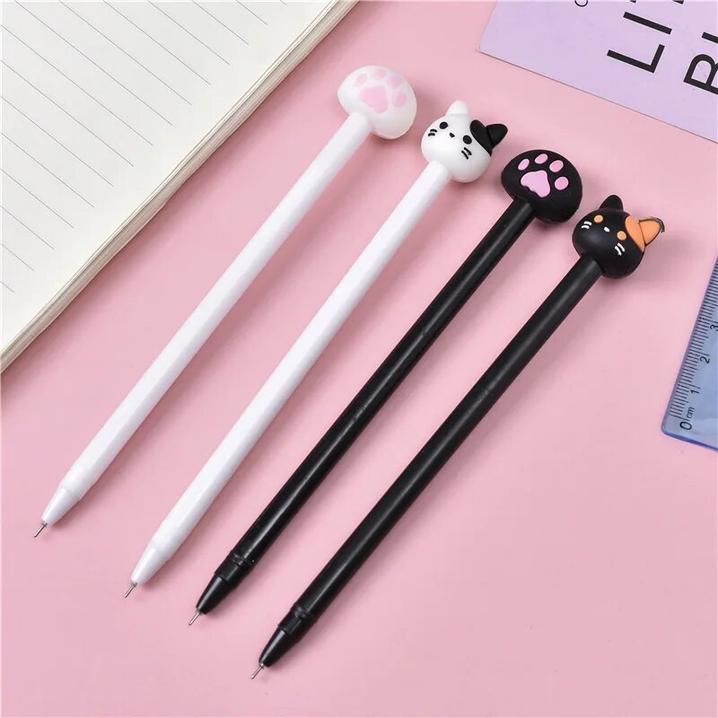 Kawaii Kitten Paw gēla pildspalvas Jauki multfilmu kaķu rakstīšanas pildspalvas Studentu kancelejas piederumi Skolas biroja piederumi Radošas dāvanas draugiem