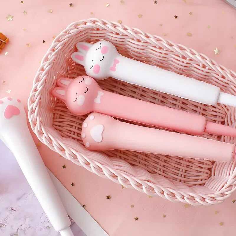 Stresa mazināšanas gēla pildspalvas Kawaii Rabbit Squishy Foam Signature Pildspalvas Jauki rullīšu pildspalvas skolas korejiešu kancelejas piederumiem biroja piederumi