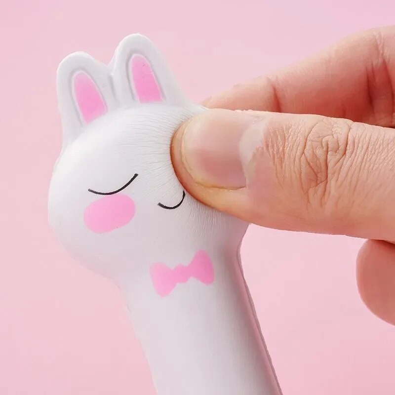 Stresa mazināšanas gēla pildspalvas Kawaii Rabbit Squishy Foam Signature Pildspalvas Jauki rullīšu pildspalvas skolas korejiešu kancelejas piederumiem biroja piederumi