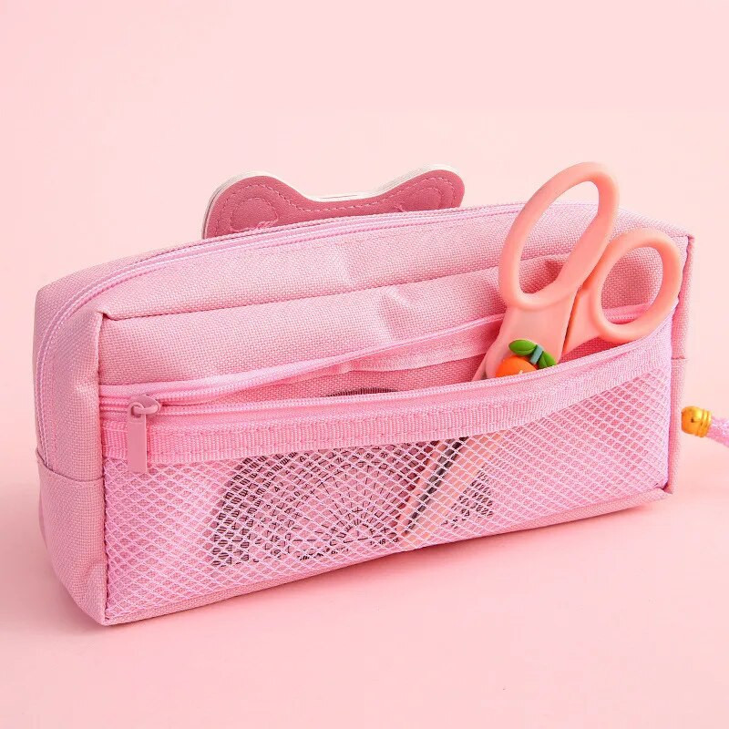 kassi pliiatsikott armas pliiatsikott Kolm kihti Suur pliiatsikarp tüdrukud kawaii Kirjatarvete kott multifilm loomad pliiatsikott õpilane