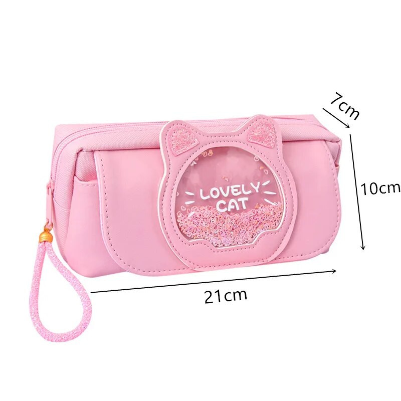 kassi pliiatsikott armas pliiatsikott Kolm kihti Suur pliiatsikarp tüdrukud kawaii Kirjatarvete kott multifilm loomad pliiatsikott õpilane