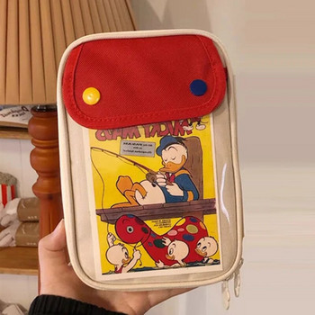 Корейска чанта за молив с голям капацитет, козметична чанта за грим, училищни канцеларски материали