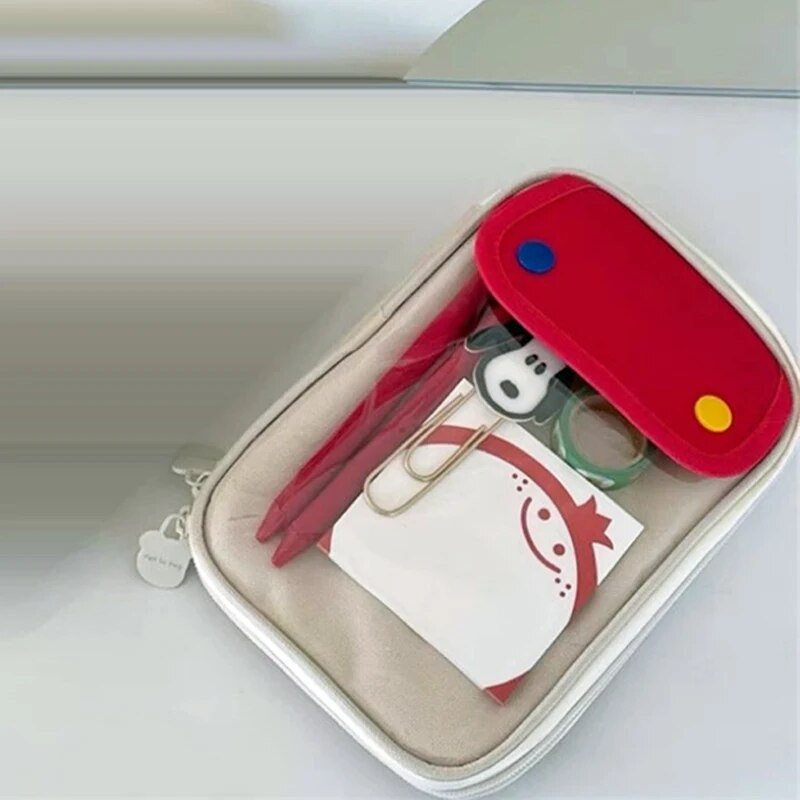 Korejiešu Lielas ietilpības zīmuļu soma Kosmētikas kosmētikas soma skolas kancelejas preces