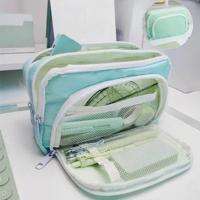 Nešvarus juodas, didelės talpos pieštukų krepšys, estetiškas mokyklinis dėklas, raštinės reikmenų laikiklis, krepšys berniukams ir mergaitėms, mokykliniai reikmenys