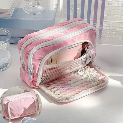 Nešvarus juodas, didelės talpos pieštukų krepšys, estetiškas mokyklinis dėklas, raštinės reikmenų laikiklis, krepšys berniukams ir mergaitėms, mokykliniai reikmenys