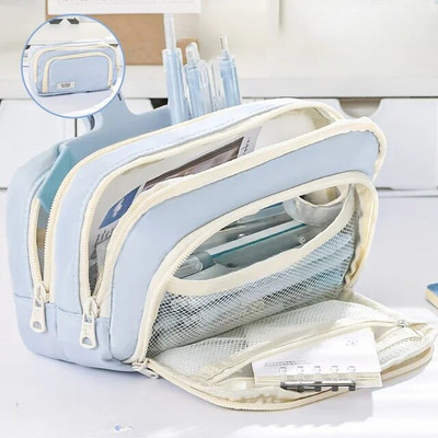 Nešvarus juodas, didelės talpos pieštukų krepšys, estetiškas mokyklinis dėklas, raštinės reikmenų laikiklis, krepšys berniukams ir mergaitėms, mokykliniai reikmenys