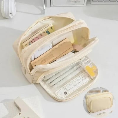 Nešvarus juodas, didelės talpos pieštukų krepšys, estetiškas mokyklinis dėklas, raštinės reikmenų laikiklis, krepšys berniukams ir mergaitėms, mokykliniai reikmenys