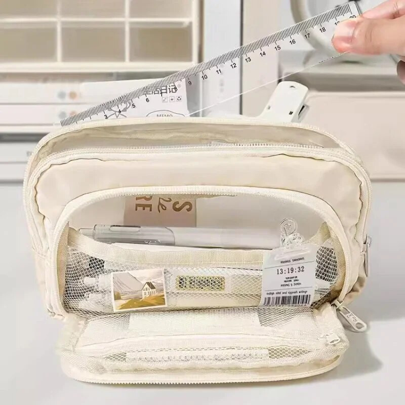 Nešvarus juodas, didelės talpos pieštukų krepšys, estetiškas mokyklinis dėklas, raštinės reikmenų laikiklis, krepšys berniukams ir mergaitėms, mokykliniai reikmenys