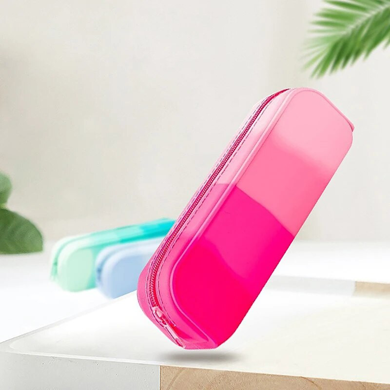 Skolas silikona zīmuļu rakstāmpiederumi lielas ietilpības ūdensnecaurlaidīgi mīksta silikona zīmuļu futrāļi Skolas futrāļi