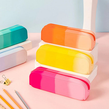 Θήκη μολυβιού σιλικόνης Gradient Color Pencil Stationery Μεγάλης χωρητικότητας Αδιάβροχη τσάντα μολυβιού Φοιτητικά χαρτικά αποθήκευσης