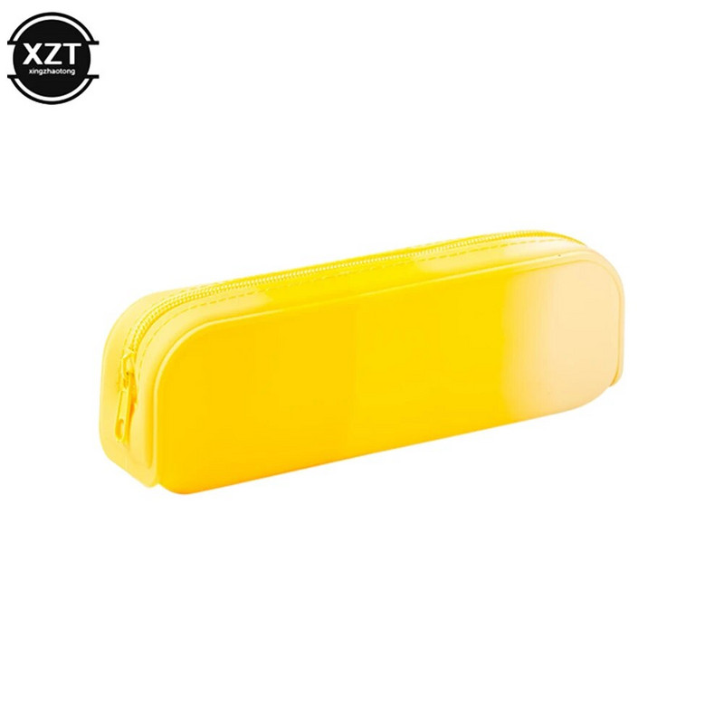 Uus loominguline gradientvärviline pliiatsiümbris Kawaii suure mahutavusega silikoonist pliiatsi kott Õpilase kirjatarvete kott Hoiukott koolitarbed