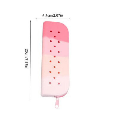 Τρύπες Μαλακή μολυβοθήκη σιλικόνης Σχολικό φερμουάρ στυλό μεγάλης χωρητικότητας χαρτικά τσάντα αποθήκευσης μακιγιάζ Organizer Παιδικό δώρο