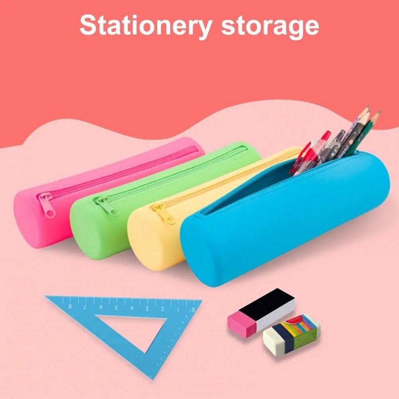 Θήκη μολυβιού Φορητή τσάντα αποθήκευσης σιλικόνης στυλό τζελ Σχολική θήκη μολυβιών Organizer χαρτικής θήκης για φοιτητές