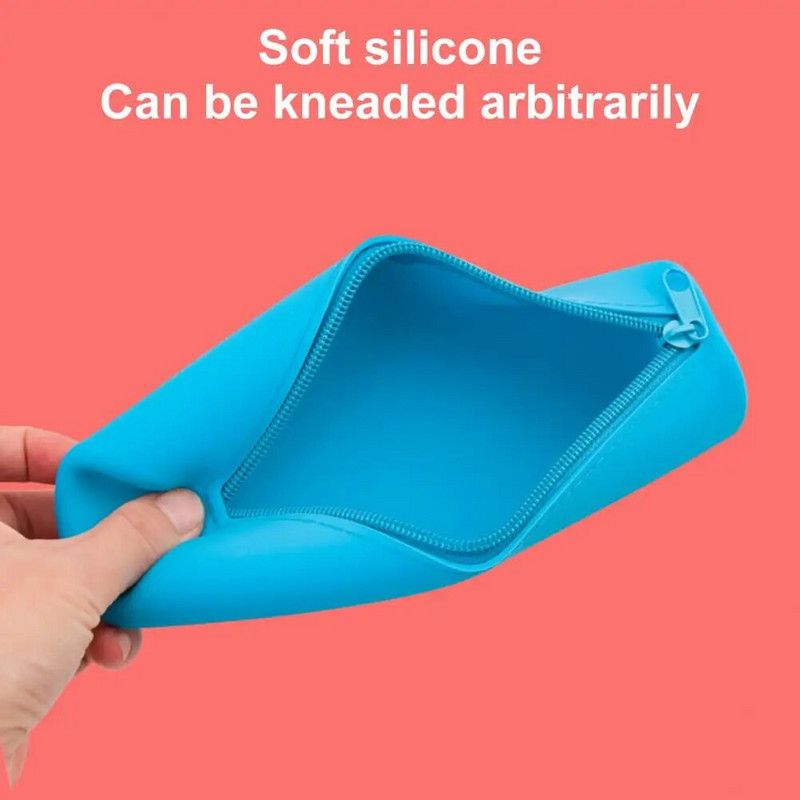 Θήκη μολυβιού Φορητή τσάντα αποθήκευσης σιλικόνης στυλό τζελ Σχολική θήκη μολυβιών Organizer χαρτικής θήκης για φοιτητές