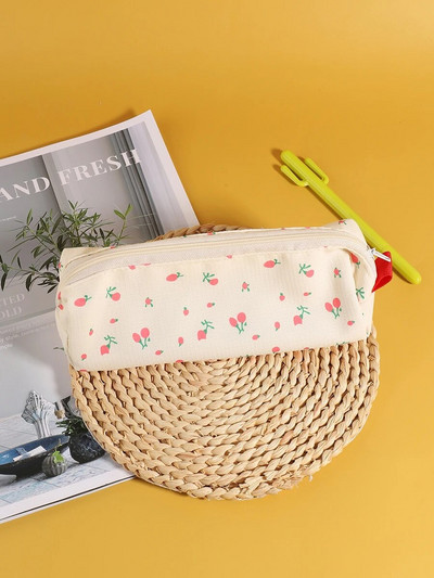 1 gab Mazs ziedu zīmuļu futrālis Jauki, svaigi un pārnēsājami skolas piederumi