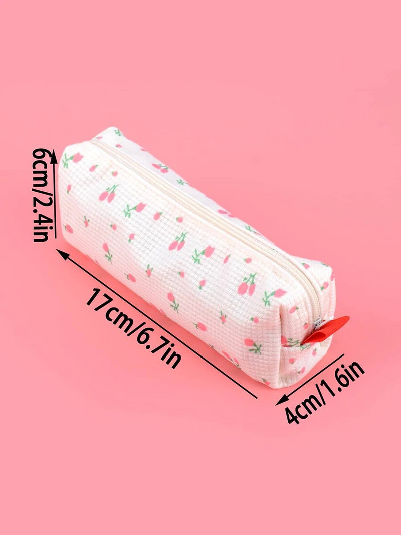 1 gab Mazs ziedu zīmuļu futrālis Jauki, svaigi un pārnēsājami skolas piederumi